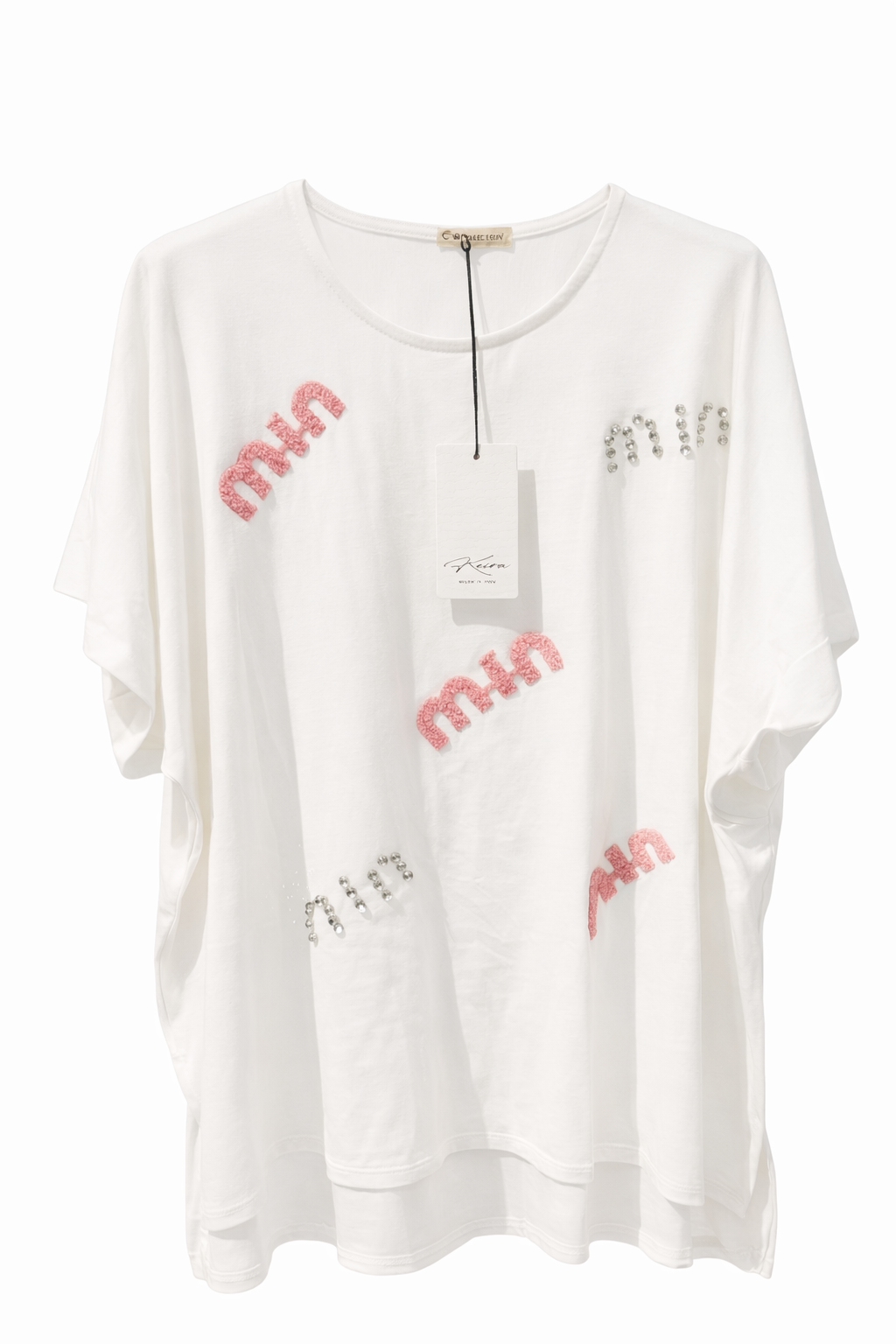 Camiseta White Text Glam